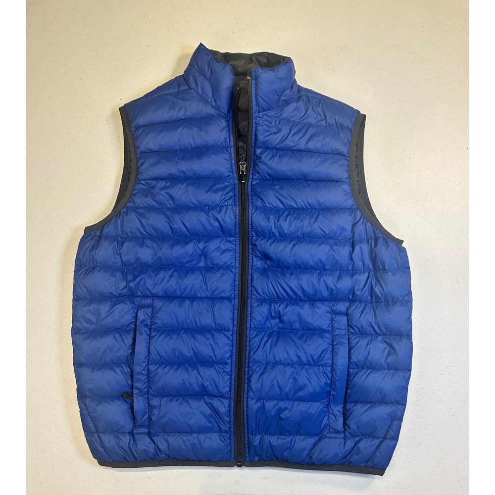 Hawke & Co Mens Reversible Down Puffer Vest Blue Black HEN931M Small